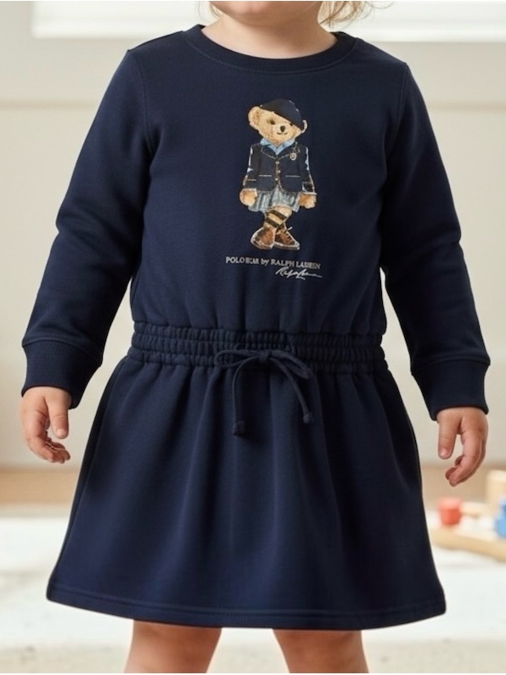Polo Bear by Ralph Lauren Andover Navy Blue Sweater Dress Sz 24 mo.